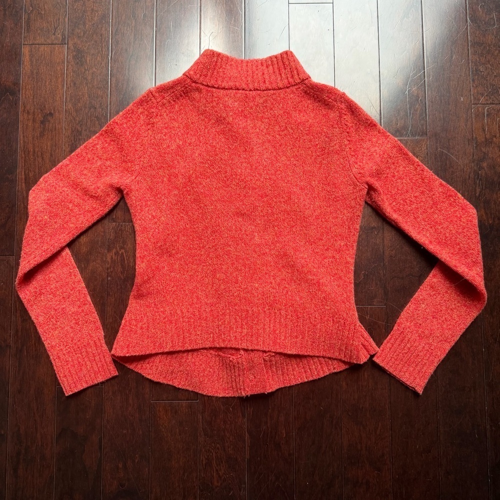 Moth By Anthropologie “Floating Sparks” Wool Women’s Cardigan Size XS Orange/Red - Picture 5 of 7